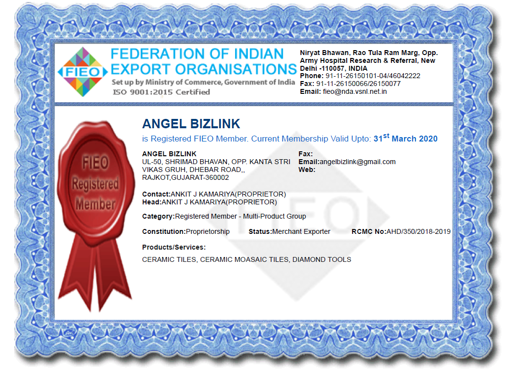 FIEO Certificate 2020